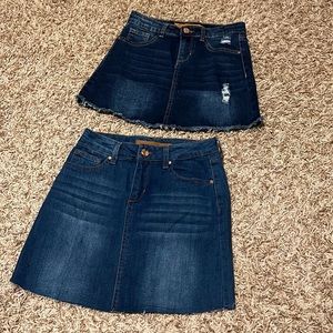 2 JOE’S JEAN SKIRTS.